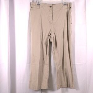 Woolrich Women's 12 Beige Capri Khaki Pants 33x23‎ Cotton
